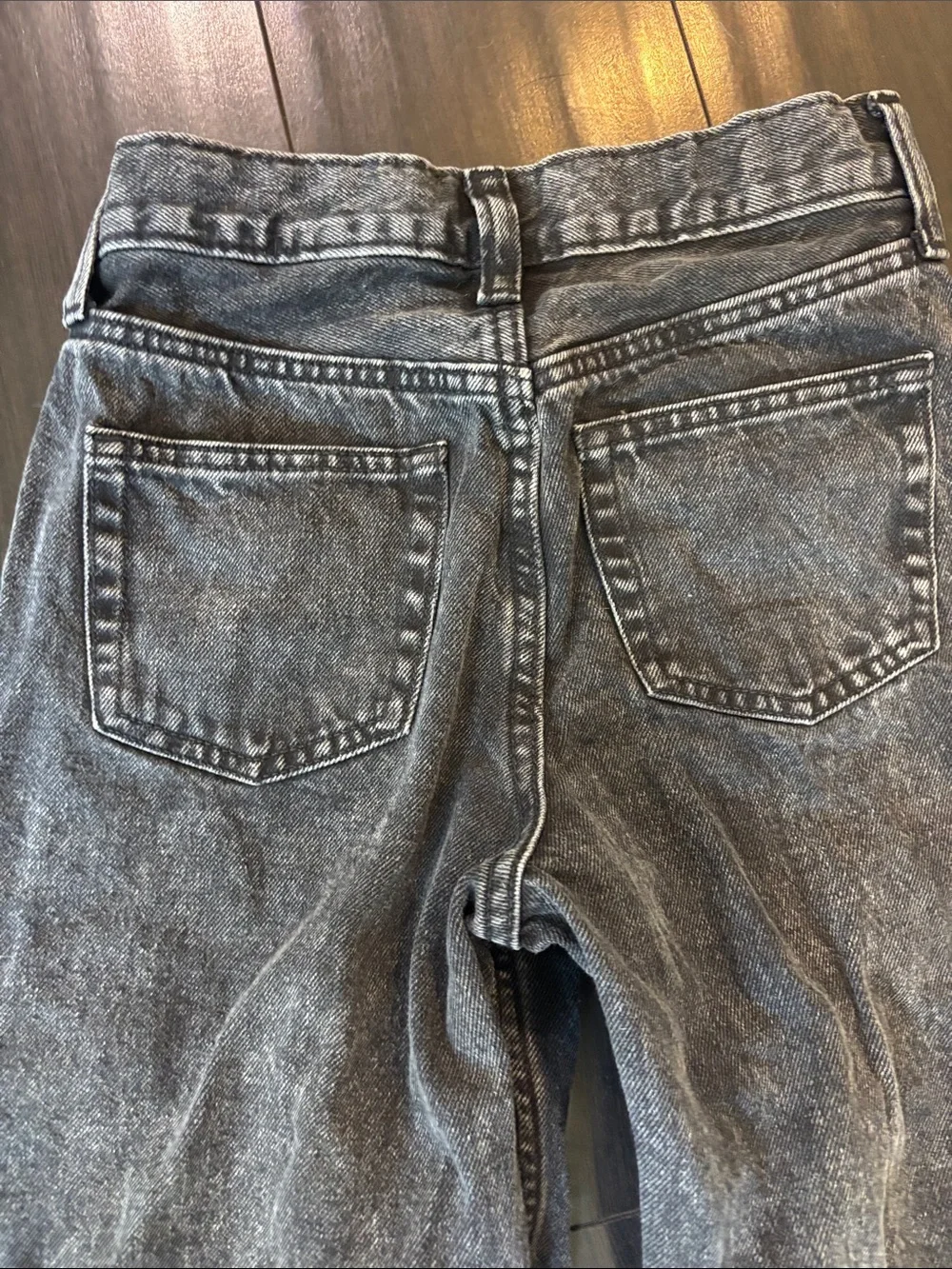 Old Navy Acid Wash Black Super Baggy Adjustable Waist Boys Jeans Size 10